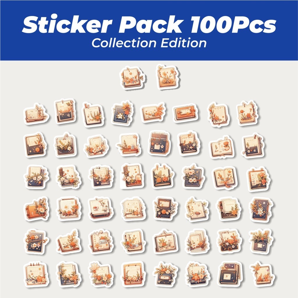 

Hot Stiker Cover Books Flower [Sampul Buku Bunga] Lucu Anti Air Stikers Berperekat Waterproof Sticker Decal Buat Motor Helm Buku Journal Koper Casing HP Laptop Botol Minum