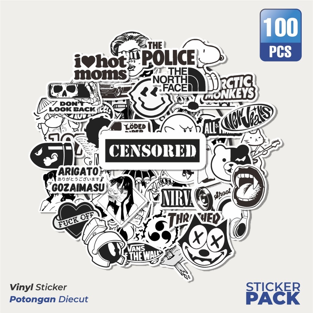 

Stiker Vinyl Stiker Tumbler Black & White V5 Waterproof Aesthetic- Untuk Laptop, Motor, dan Helm - Paper Stationery Pack