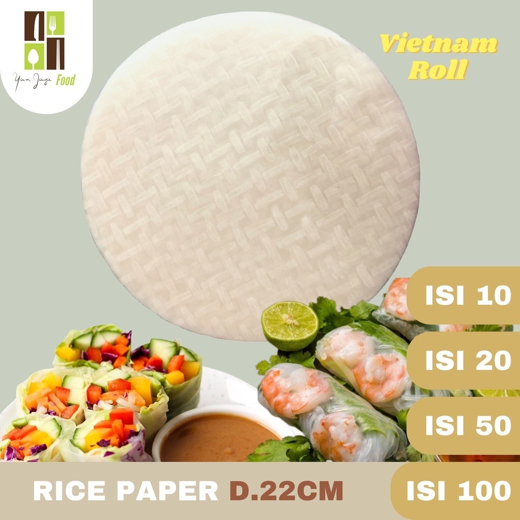 

Rice Paper Kulit Transparant Lumpia Vietnam 22cm [isi 10/20/30/40/50/100]