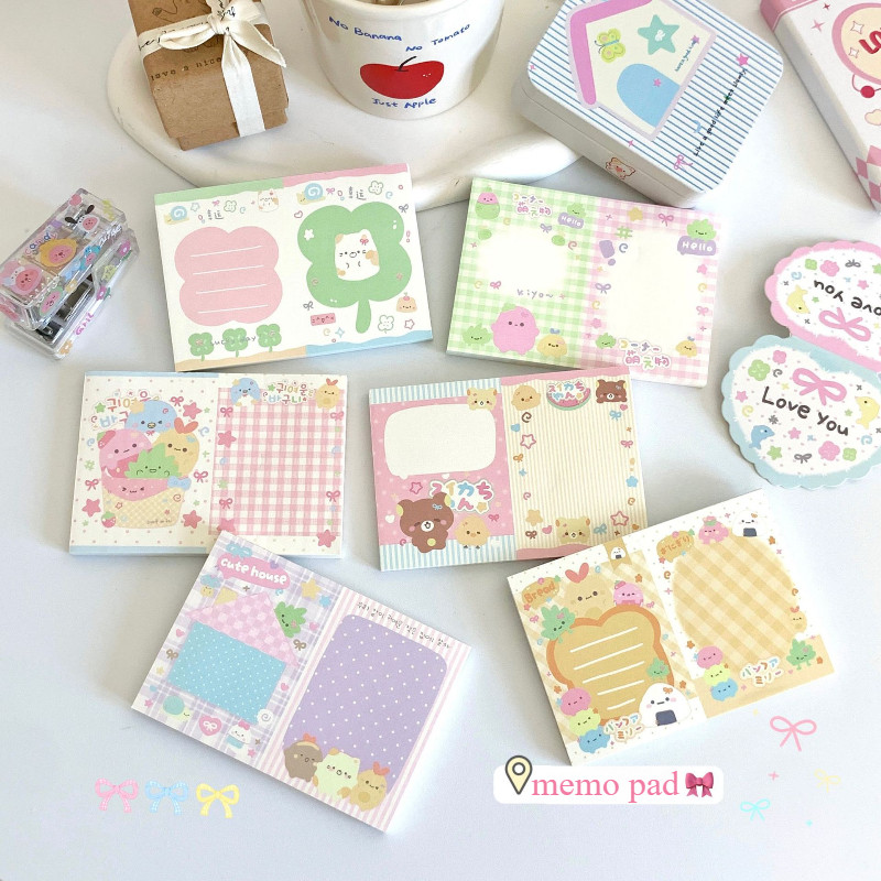 

Korean INS Cute Cartoon Animal Full Color Inside Page Memo Pad Kawaii Non-sticky Notepad To-do List Scrapbook Journal Deco Paper