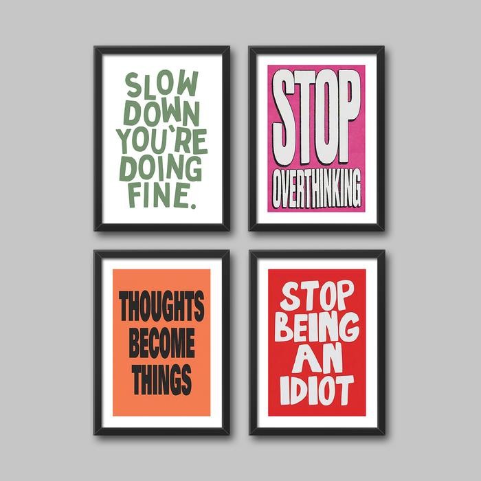 Poster Dinding Frame Bingkai / Typography Quotes 3