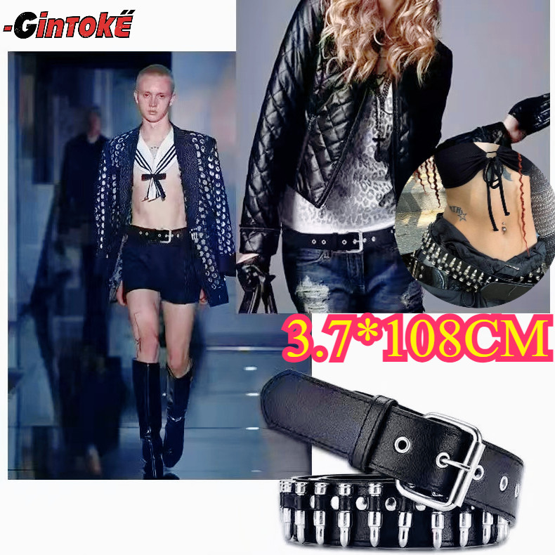 BGS-496 Fashion Wanita Kulit Punk Belt /Sabuk Punk /Sabuk Kulit Rock Sabuk Desain Rivet Berongga Pel