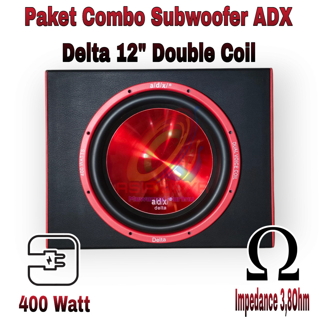 Paket Combo Speaker Subwoofer ADX Delta Red 12 inch Double Coil Plus Box 12 Inch