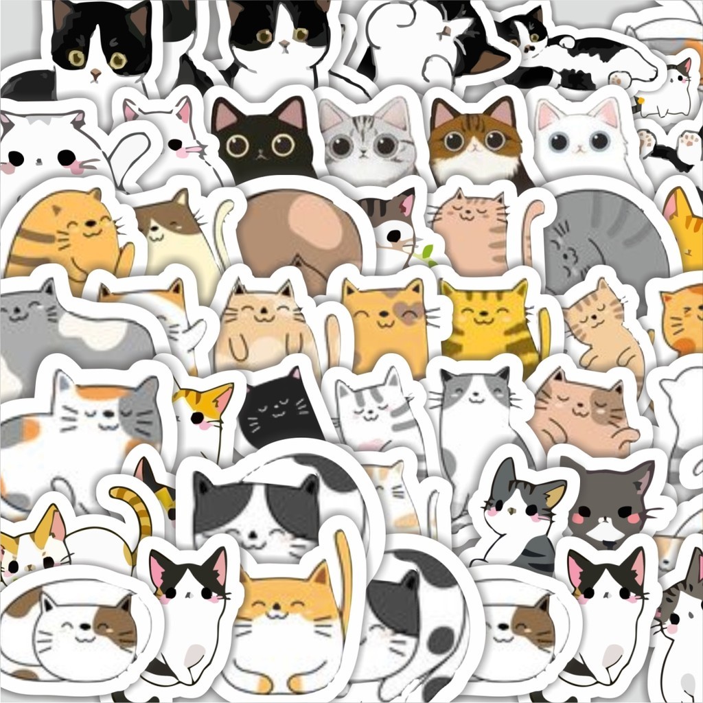 

Stiker Cutting Pack Stiker Hewan Kitten [Anak Kucing] Isi 100Pcs Series Aesthetic Lucu Keren Untuk Koper Bahan Vynil