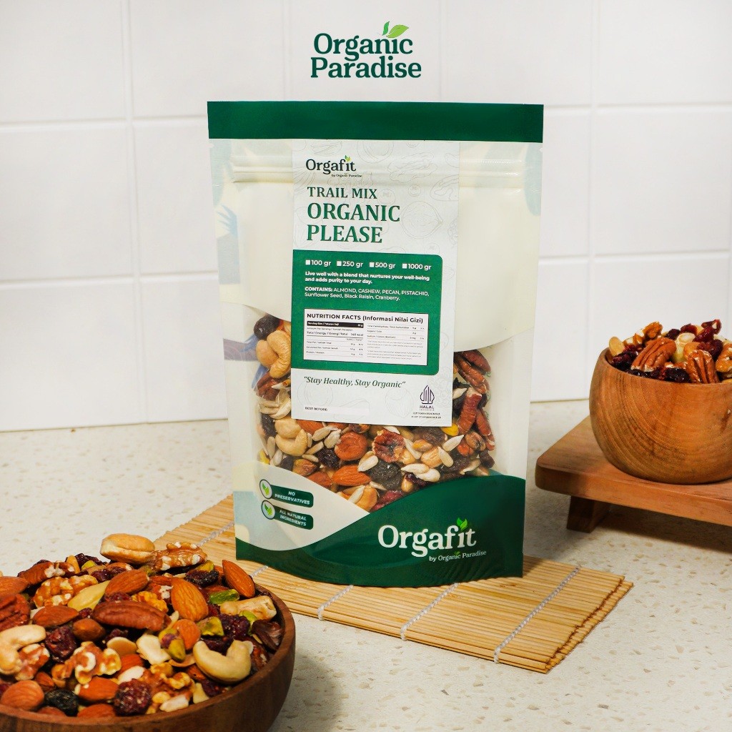 

Trail Mix Nut Organic Please 1 Kg / Kacang Mix Nut Organic Please 1 Kg Organic Paradise