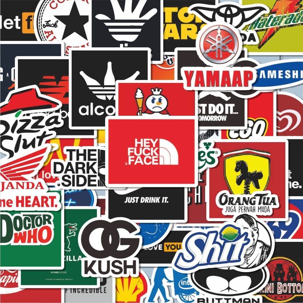 

100PCS Lucu Stiker Random Logo Parodi Versi 1 Stiker Aesthetic Stiker Anti Air Stikers Berperekat Waterproof sticker decal buat Motor Helm Buku Journal Koper Casing HP Laptop Botol Minum Hadiah anak