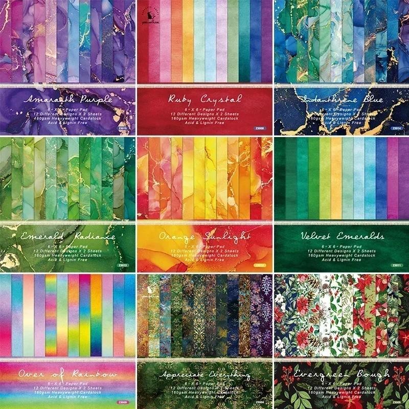 

2025 New 24 Sheets Colorful Style Floral Scrapbook Background Paper Pads Junk Journal Paper Pack Art Handmade Craft Paper