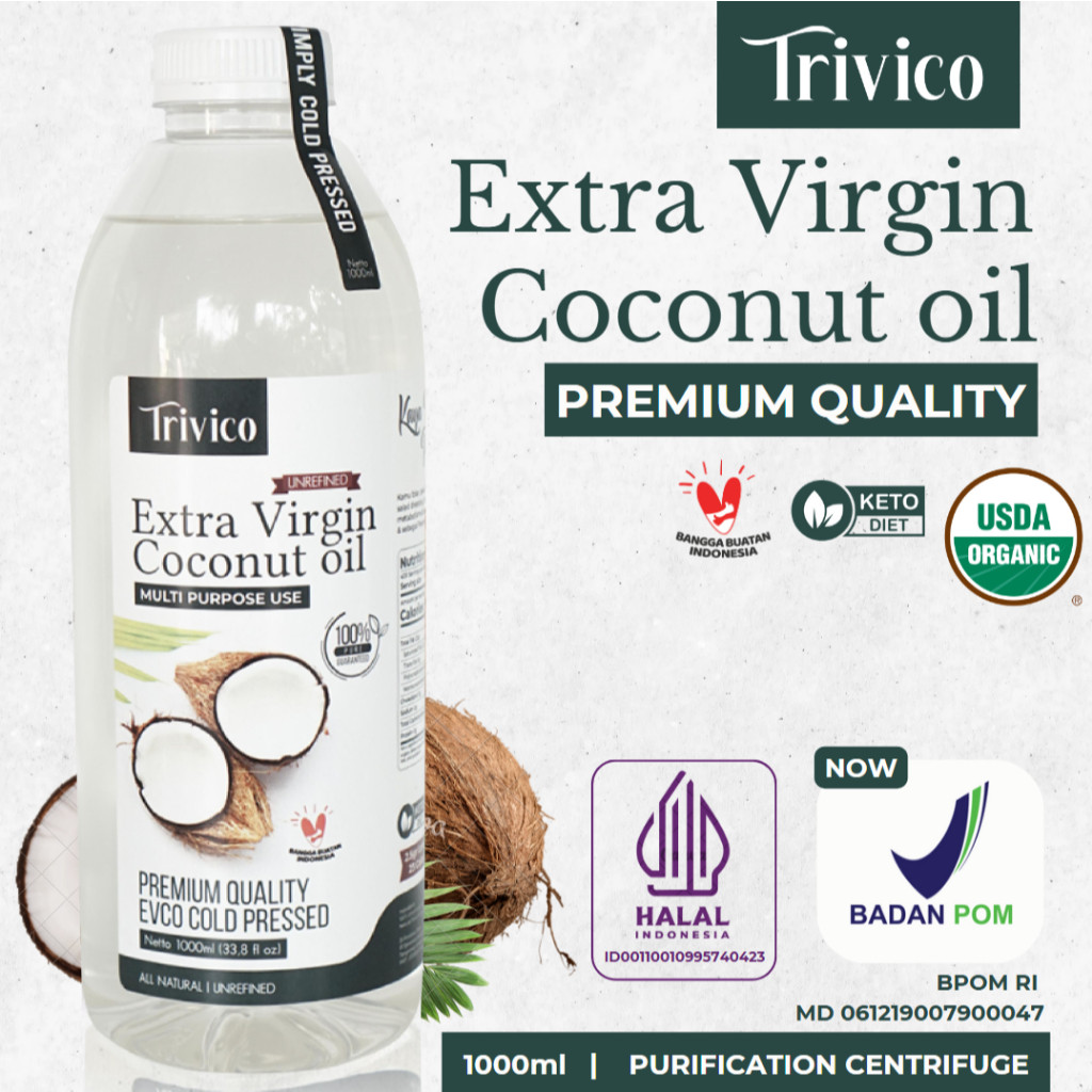 

Trivico Minyak VCO Organik Virgin Coconut Oil 1 Liter - 100% Murni Kelapa