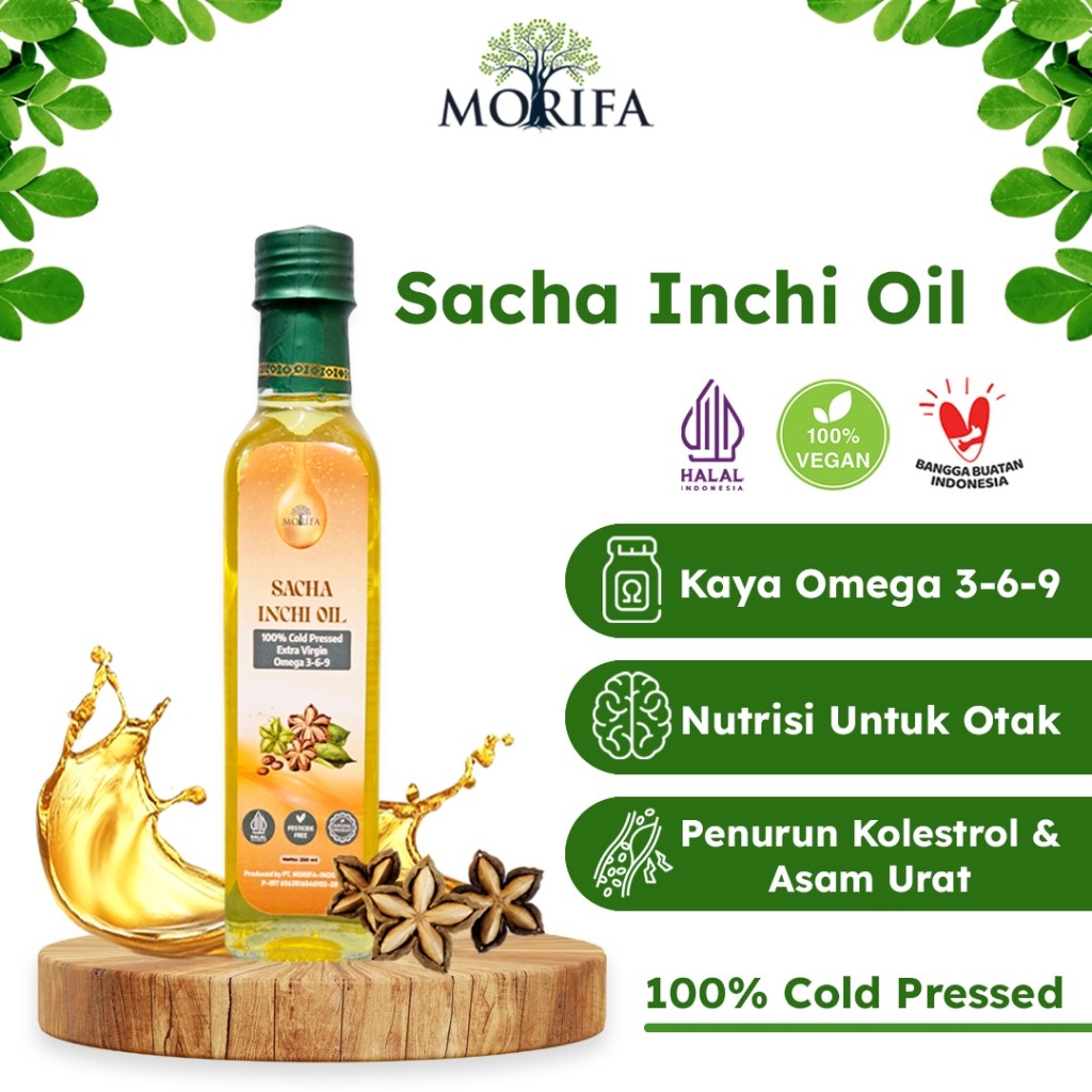 

MORIFA Minyak Sacha Inchi Omega 369 Sacha Inchi Oil Cold Pressed-Extra Virgin 250ml