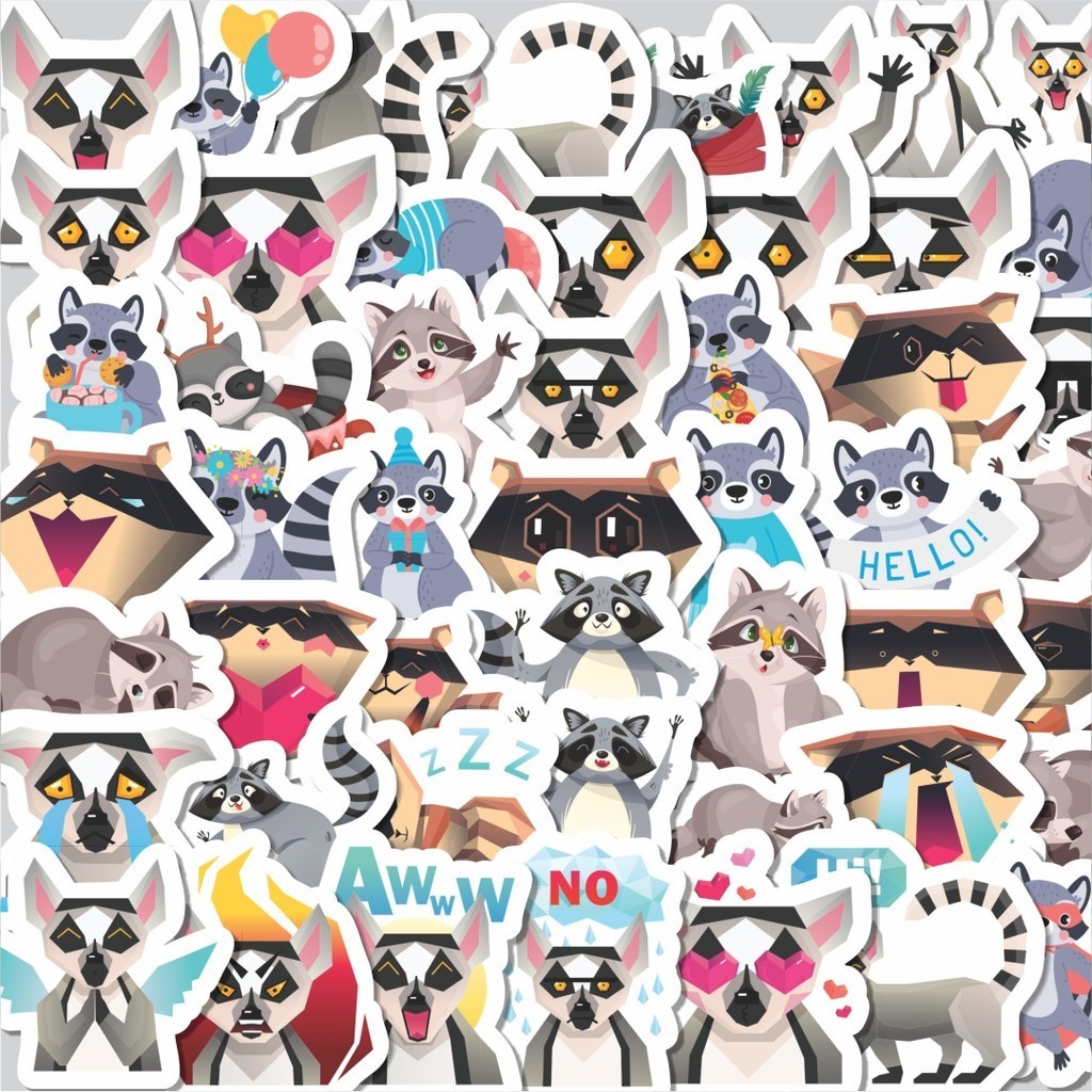 

Stiker Cutting Pack Hewan Rakun Isi 100Pcs Series Aesthetic Lucu Keren Untuk Koper Bahan Vynil