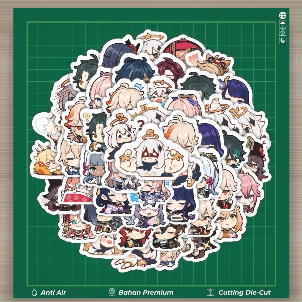 

HOT 50 PCS STIKER Sticker Anime Game Genshin Impact Sticker Stiker Fashion Cars Decal Dingin Kartu Album Custom Vinyl Anti Air- Sticker Aesthetic Buku Journal Koper Casing HP Tablet Laptop Helm Motor Botol Minum