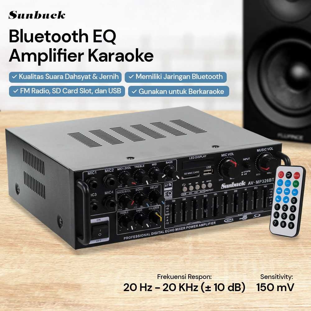 Amplifier Karaoke Mixer Audio FM Sunbuck Bluetooth EQ  - AV-MP326BT