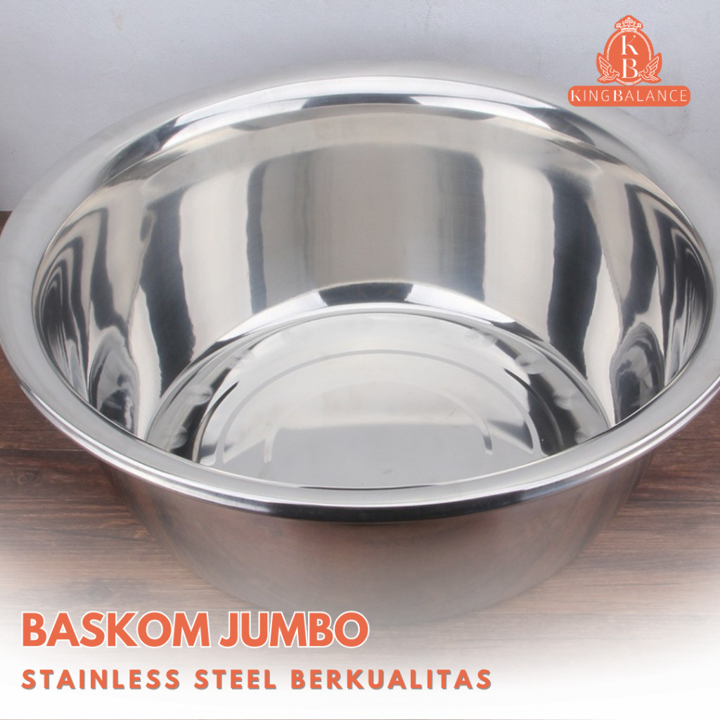 

KING BALANCE Baskom Stainless Jumbo Wadah Buah Sayur Baskom adonan 45CM/50CM/55CM/60CM/65CM/70CM 579