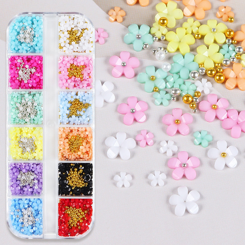 

Mixed Acrylic Flowers Beads Charms For Epoxy Resin Fillings Colourful Mini Flower DIY Jewelry Earrings Accessories Crafts Making