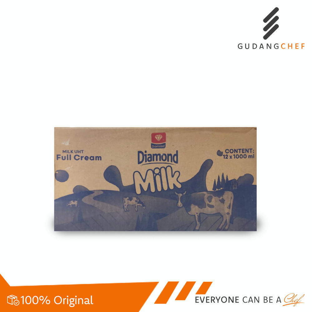 

New Diamond UHT Full Cream Milk 1 Karton (12 x 1 Liter) - Susu Segar BerkualitasPremium
