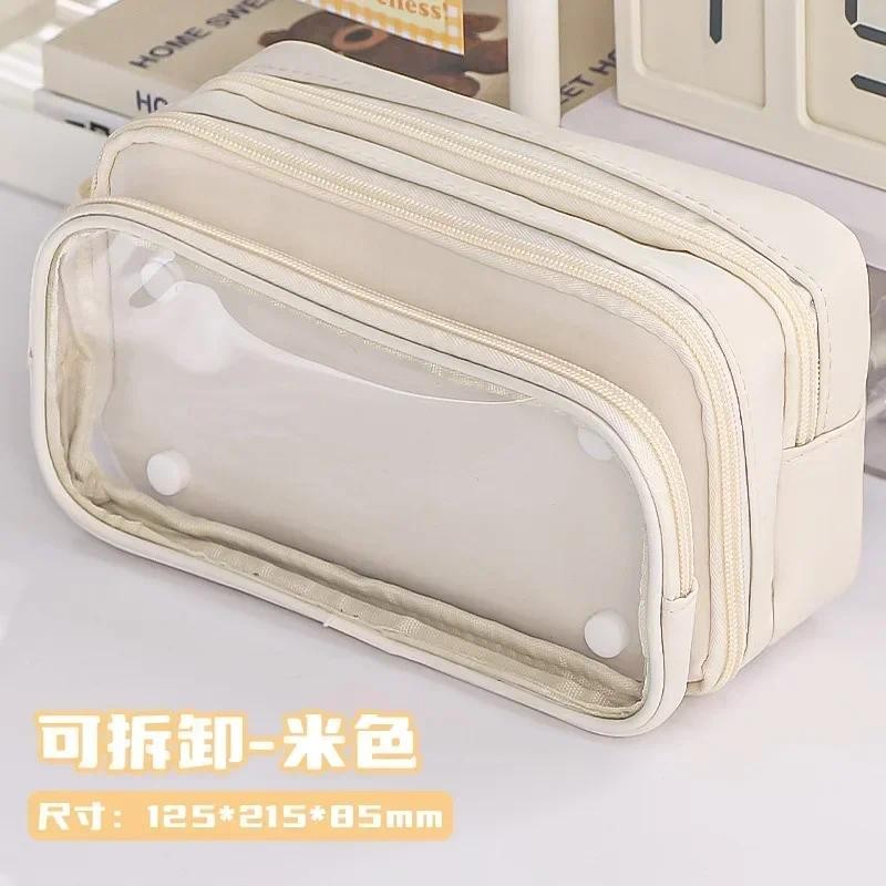 

Ins Transparent Pencil Bag DIY Materials New Boy Large-capacity Pencil Bag Stationery Pencil Cases for Girls Back To School