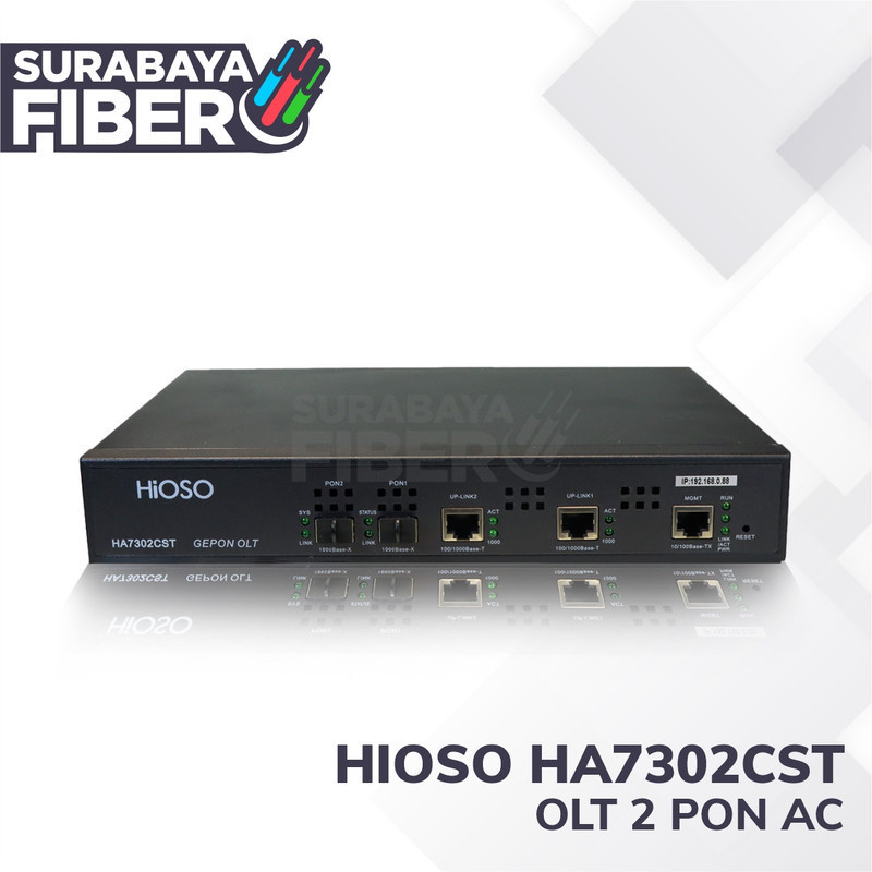 HA7302CST/CS Hioso 2 Port EPON OLT - Lengkap SFP PX20 2pcs 7/8/9 dB - Garansi Resmi 1 Tahun
