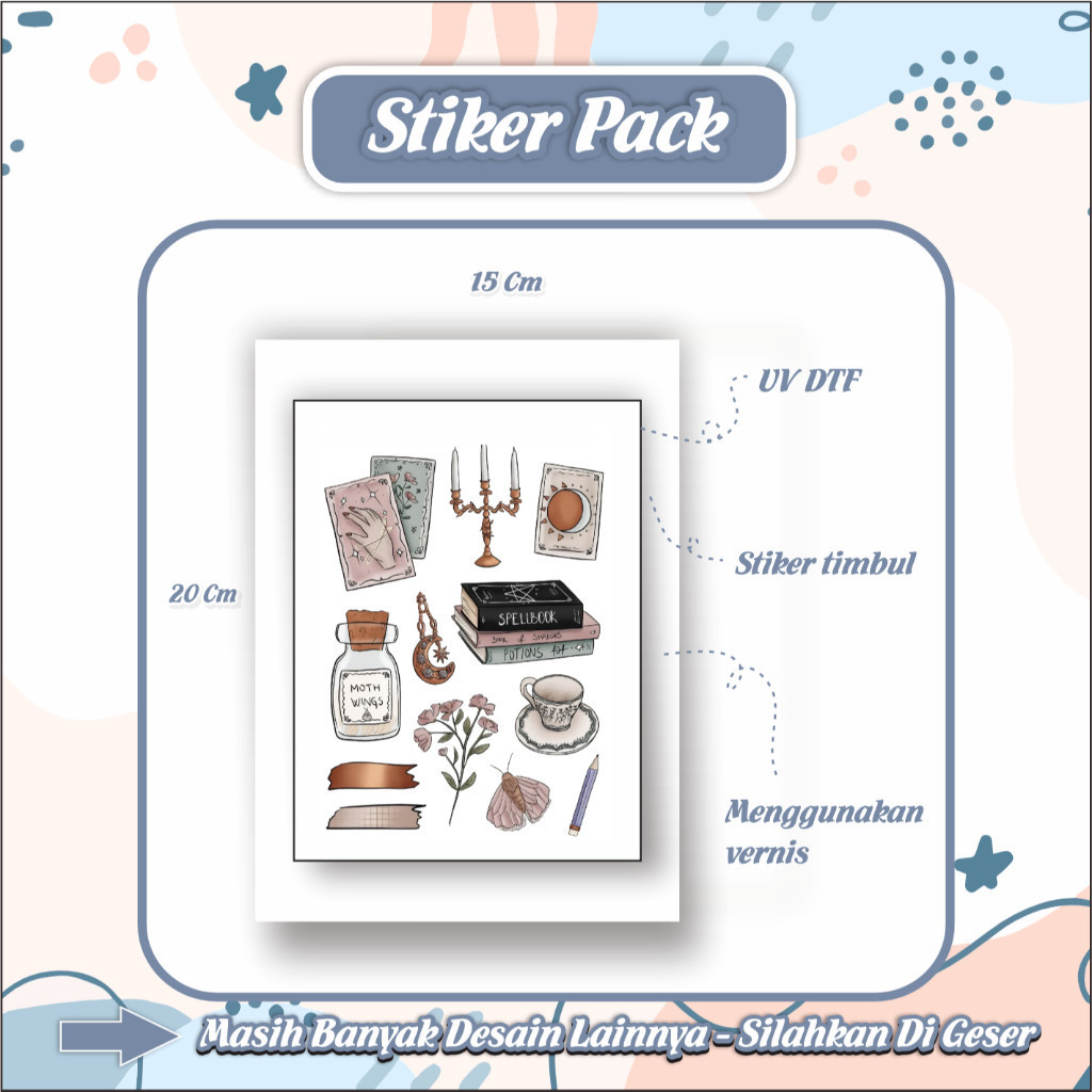 

Stiker Sticker Setiker Setikker Pack UV DTF Motif Nuansa Coklat P23