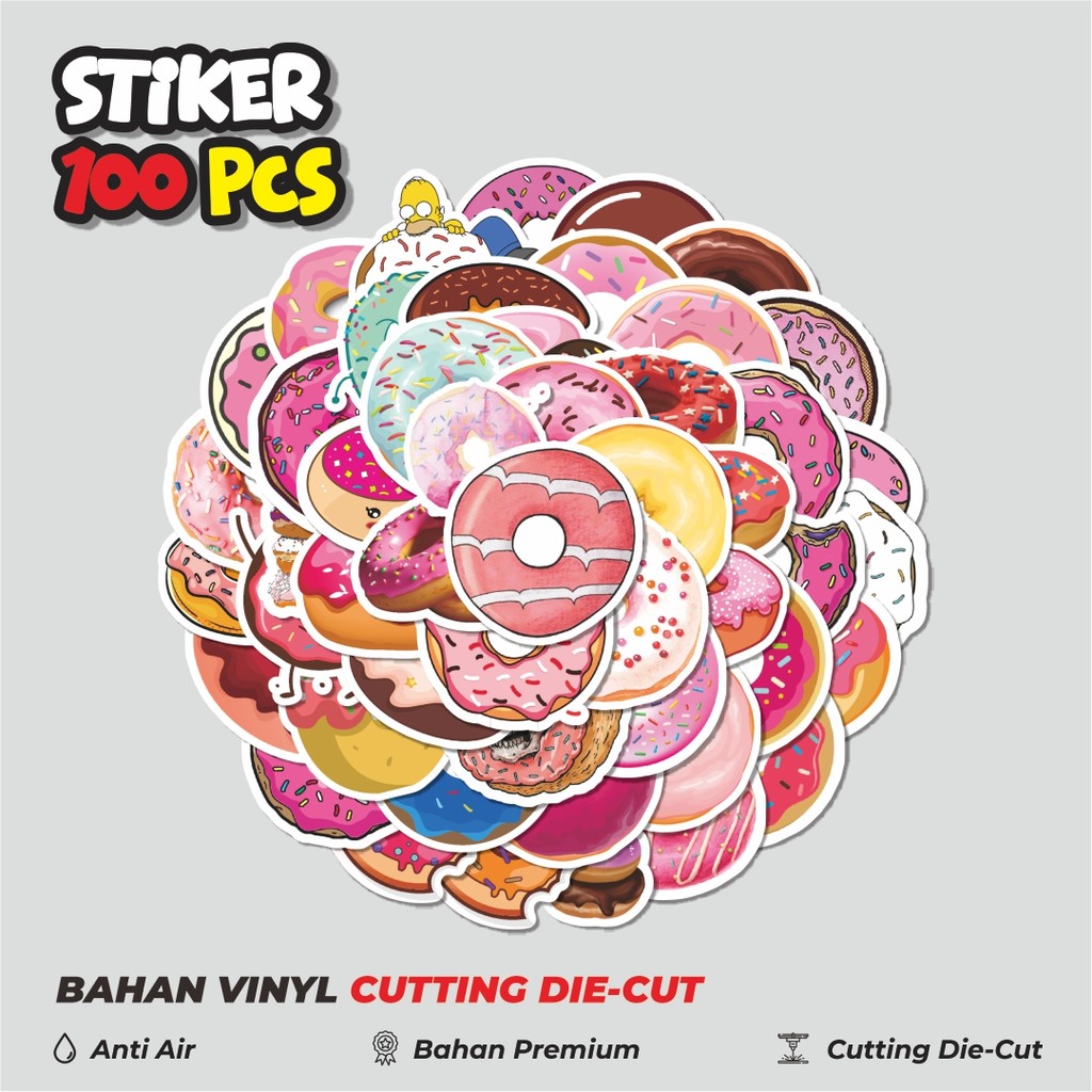 

Terbaru! 50 pcs Stiker Delicious Doughnut [Donat Lezat] Dekorasi Lucu Kreatif untuk Notebook, Skateboard, HP