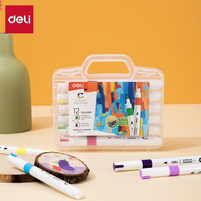 

Ready Deli Spidol Akrilik / Acrylic Marker Water Based Warna Cerah EC191 - 12 Warna