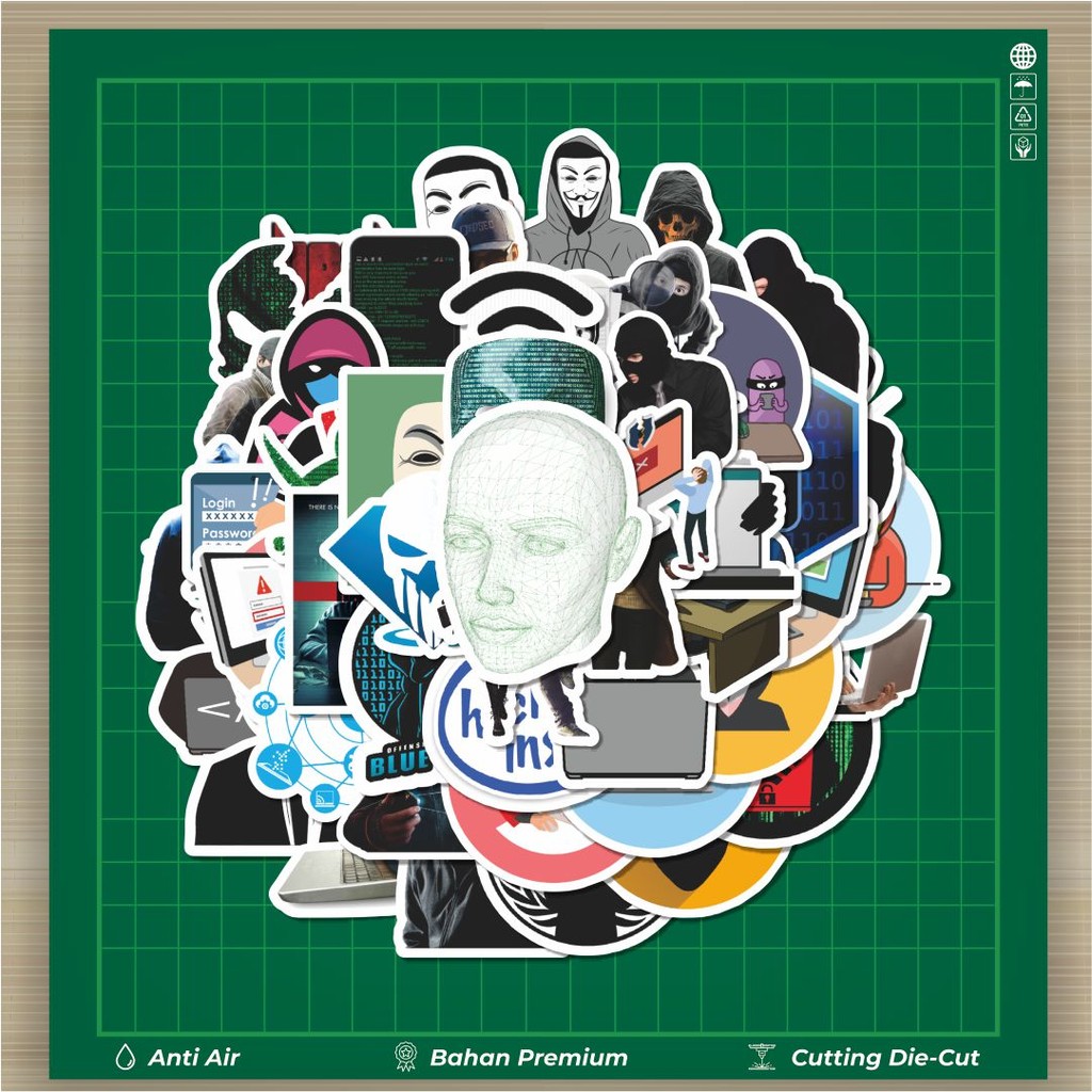 

HOT 50 PCS STIKER Stiker Hacker Series Stiker Fashion Cars Decal Dingin Kartu Album Custom Vinyl Anti Air- Sticker Aesthetic Buku Journal Koper Casing HP Tablet Laptop Helm Motor Botol Minum