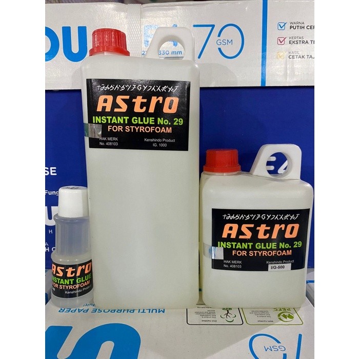 

JAMIN MURAH !!!Lem Astro Gabus Styrofoam Kertas Serbaguna / Instant Glue 1000ml 1Kg(BISA LANGSUNG ORDER)