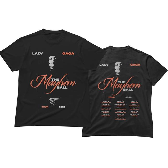 [COD] Kaos Lady Gaga - Mayhem Tour Tshirt - Fornt Only, S