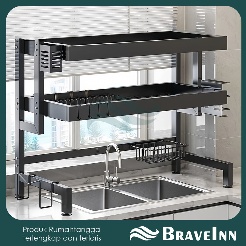 Rak Dapur Rak Piring Wastafel Stainless Steel  HIGH QUALITY PREMIUM Rak Cuci Piring Multifungsi Rak 