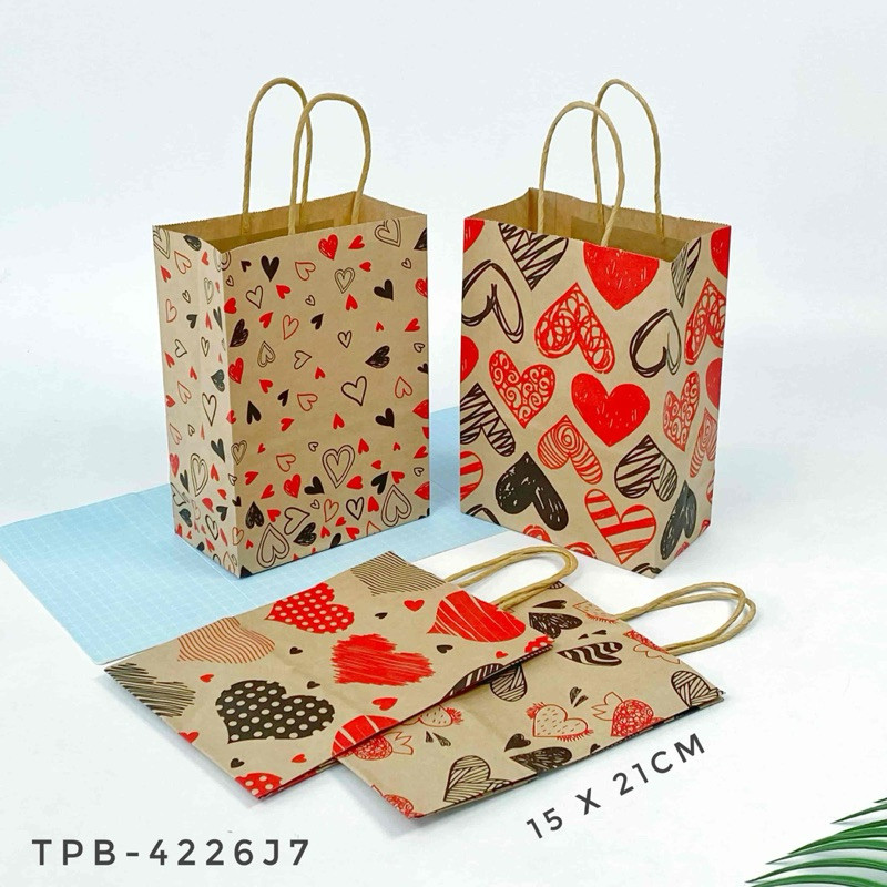 

TPB-4226J7 Paper Bag Tebal Dengan Tali Love Valentine premium import