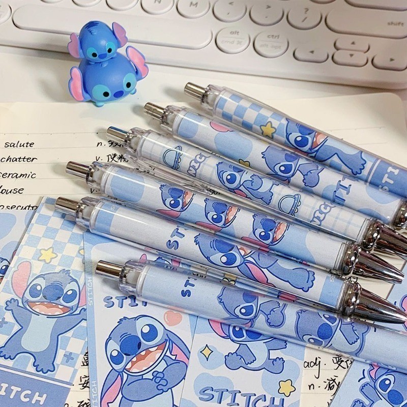 

Stitch Disney Cartoon Kawaii Cute Student High-Looking Gel Pen Exam Special 0.5mm Black Quick-Drying Brush Pen Free Shipping
