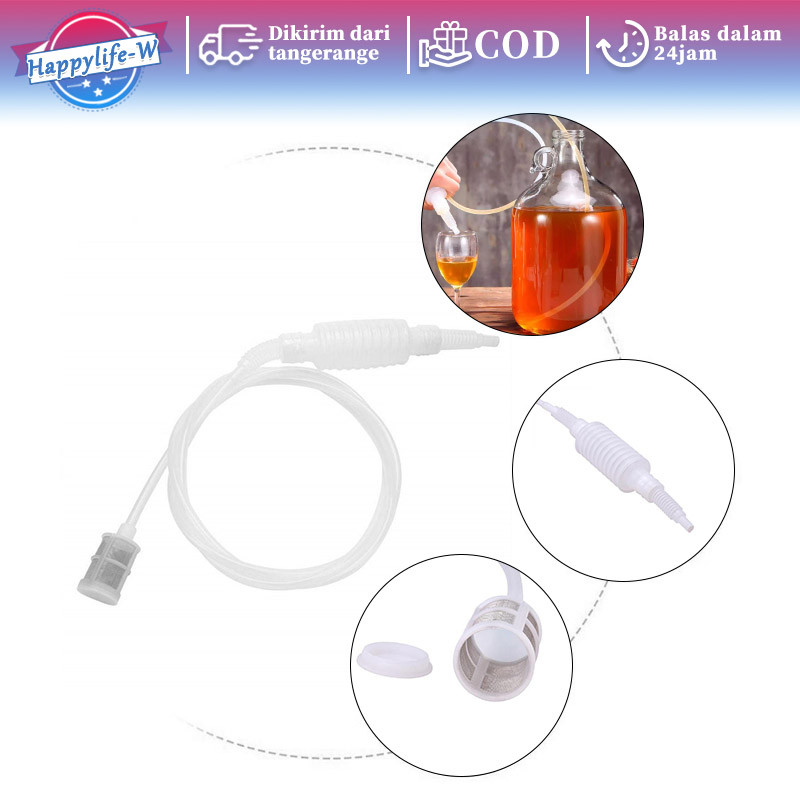 Liquid Siphon 2m Home Brew Siphon Tube Distiller Pembuatan Anggur Hand Siphon