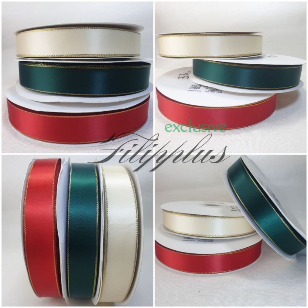 

1 Yard - 2.5 Cm Double Satin List Emas / Satin List Emas 2.5 Cm | Pita Double Satin List Emas