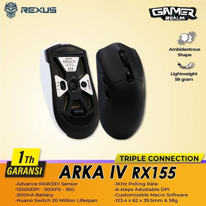 Rexus Arka IV / Arka 4 RX155 Wireless Triple Connection Gaming Mouse