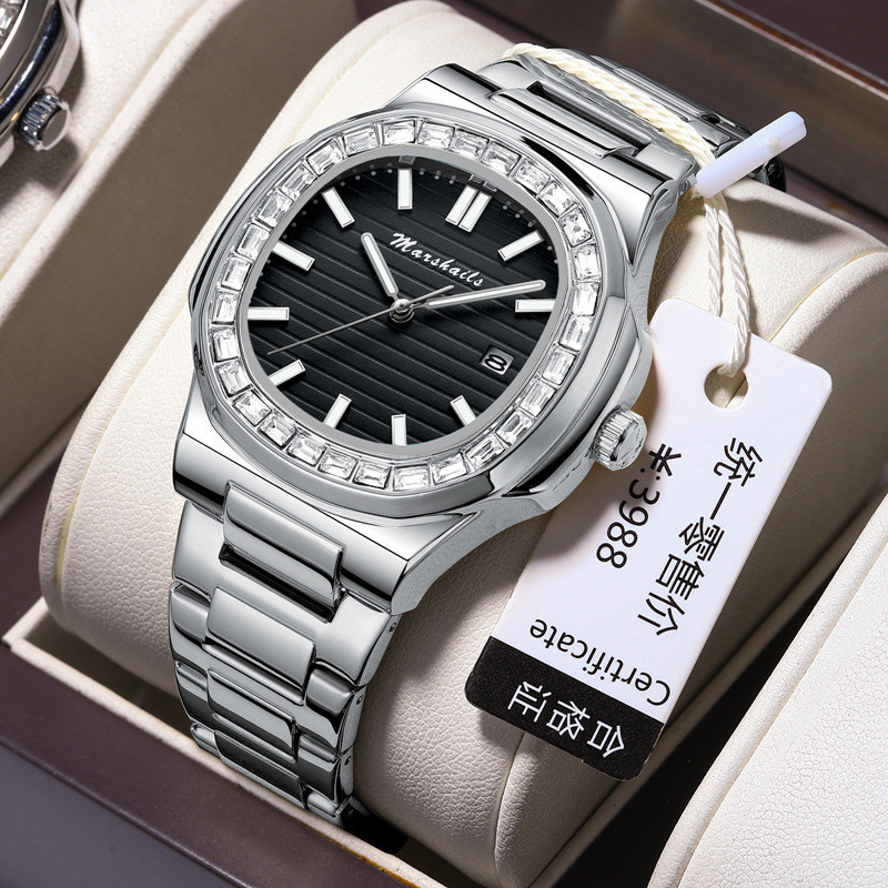 

Jam Tangan Mekanik Baru Persegi Jam Tangan Pria Tahan Air Luminous Kalender Kuarsa