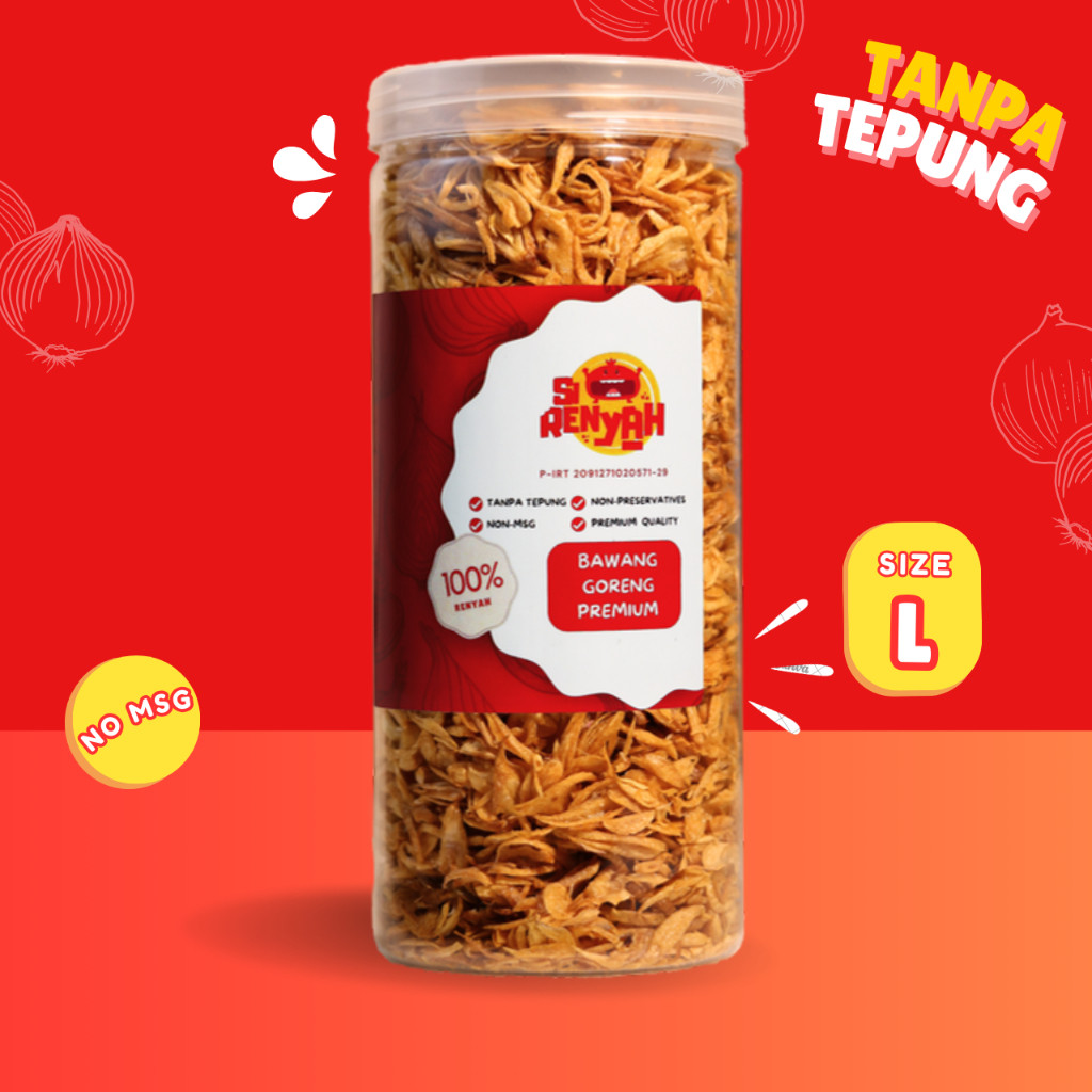 

Si Renyah Bawang Goreng Premium size L - Tanpa Tepung & MSG, Gurih Tahan Lama