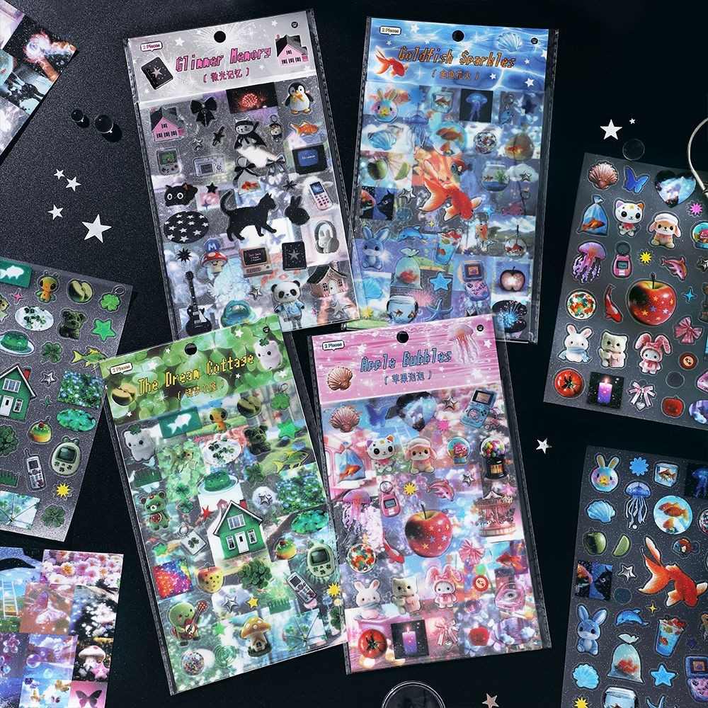 

[HARU] Old Dream Light and Shadow Series Heisei Retro Sticker Sheet Decorations Journal Binder Scrapbook Polaroid Notebook Journaling Korea Modern Style Sticker