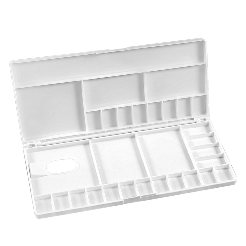 

Watercolor Palette Empty Paint Box Watercolor Paint Storage Box Gouache Mixing Tray for Acrylic Oil Painting Supplies Beginner