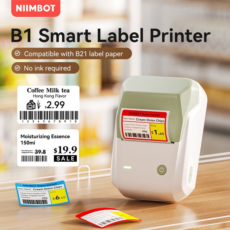 

New NIIMBOT B1 Printer Label Kantor, Mesin Pembuat Label untuk Kabel/Jewelry/Logo/Barcode/Kode QR.Premium