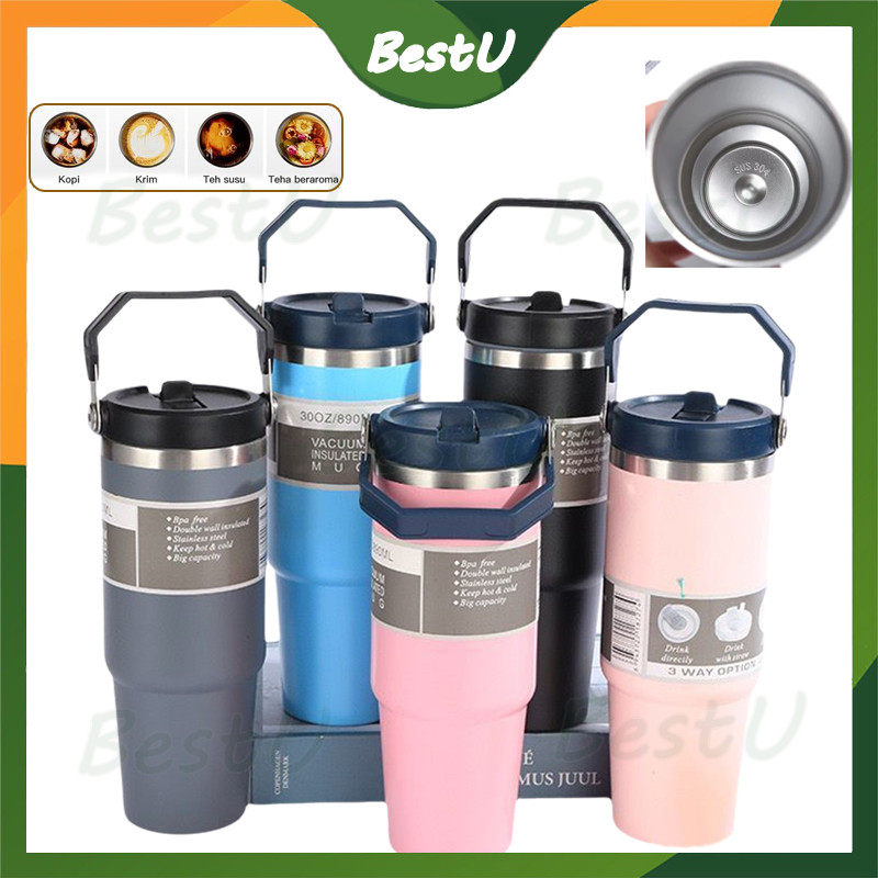 Tumbler Minum Stainless 890ml Custom Termos Kopi Tahan Panas/Insulated Besar