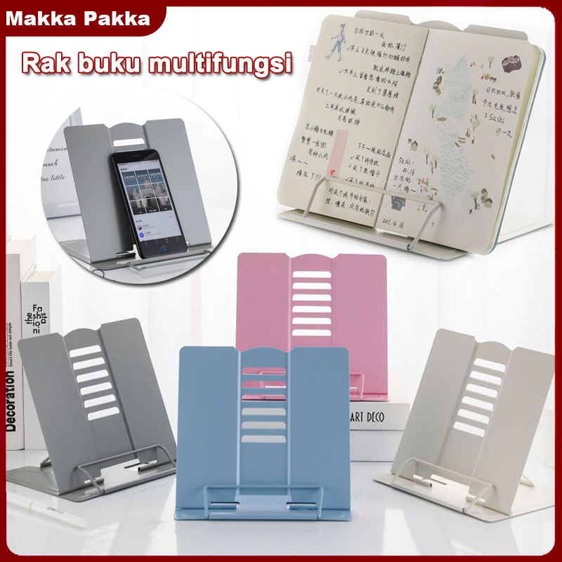 

COD Penyangga Buku Berdiri Bracket Book Stand Teks Reading Holder Metal Adjustable