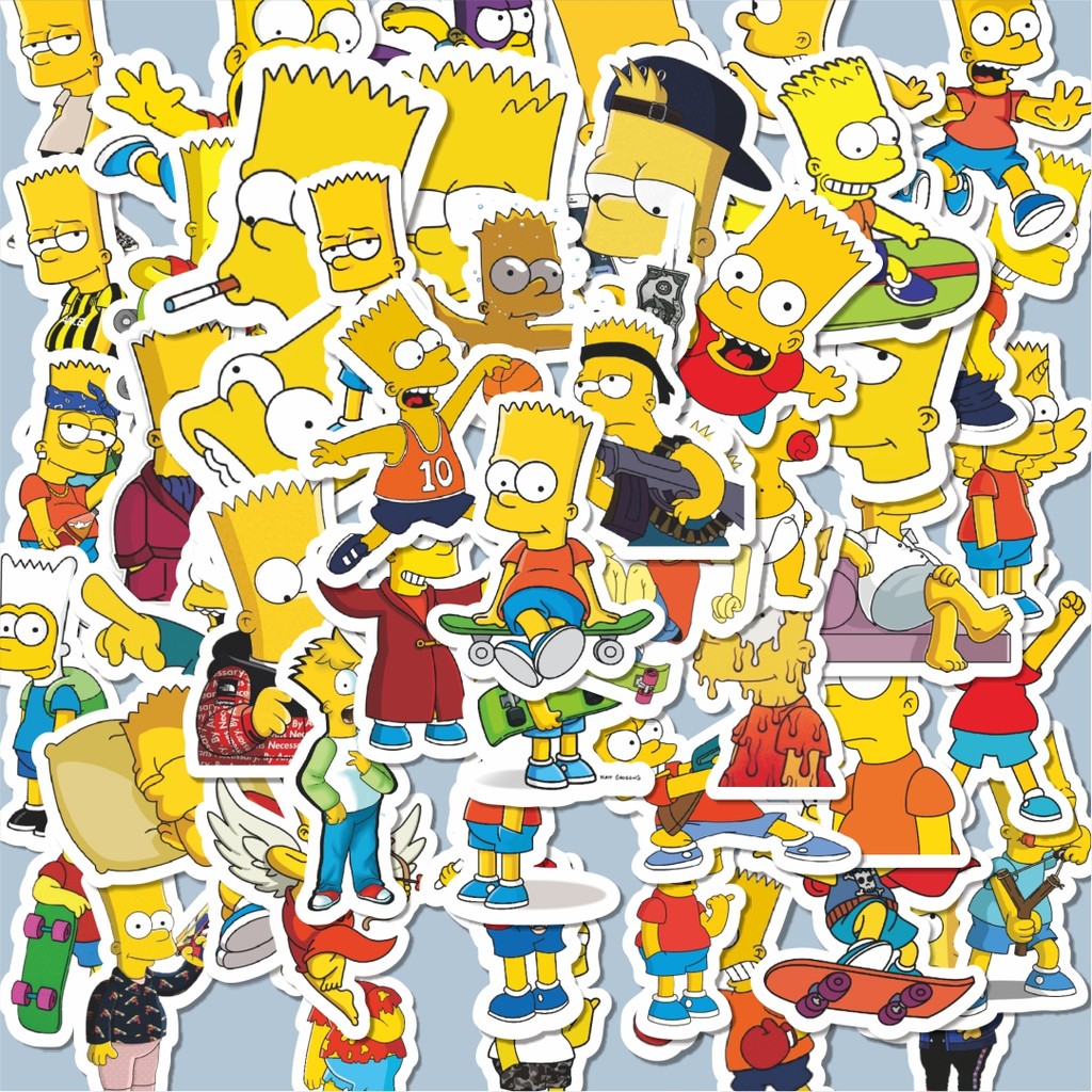 

100PCS Lucu Stiker The Simpson Series Homer 2 Stiker Aesthetic Stiker Anti Air Stikers Berperekat Waterproof sticker decal buat Motor Helm Buku Journal Koper Casing HP Laptop Botol Minum Hadiah anak