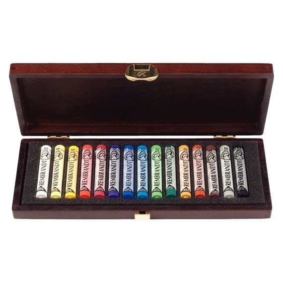 

rembrandt Soft pastel set General Selection wooden Starter Box 15 whole pastels
