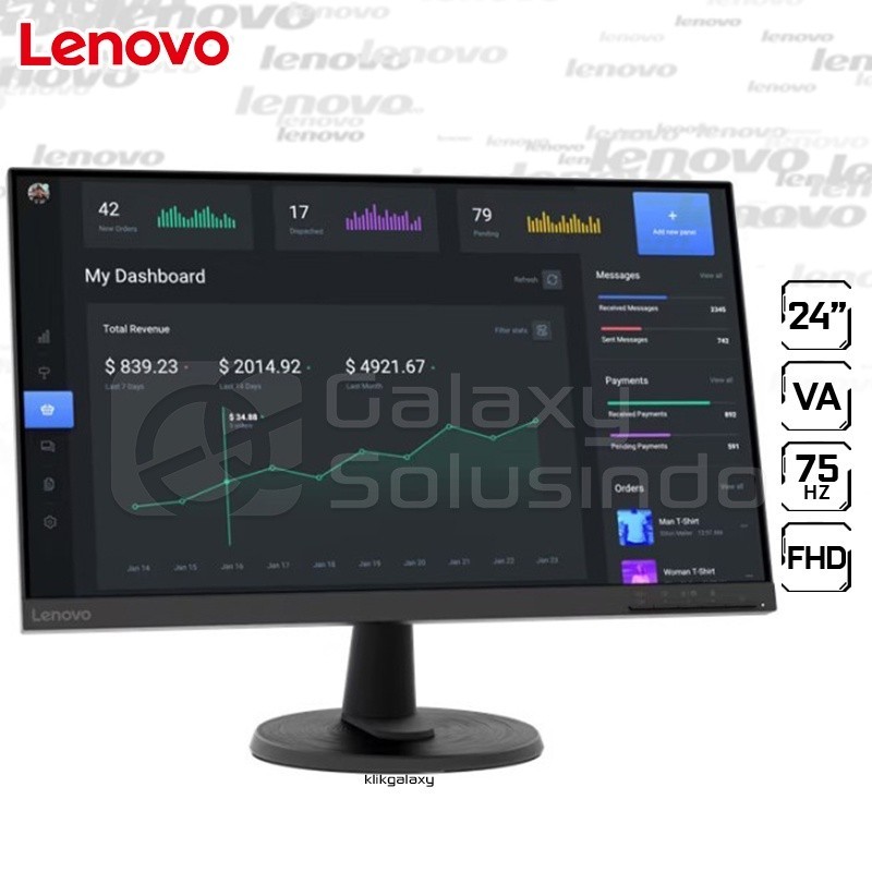 LENOVO D24-40 24" VA FHD 75Hz HDMI Monitor [LA]