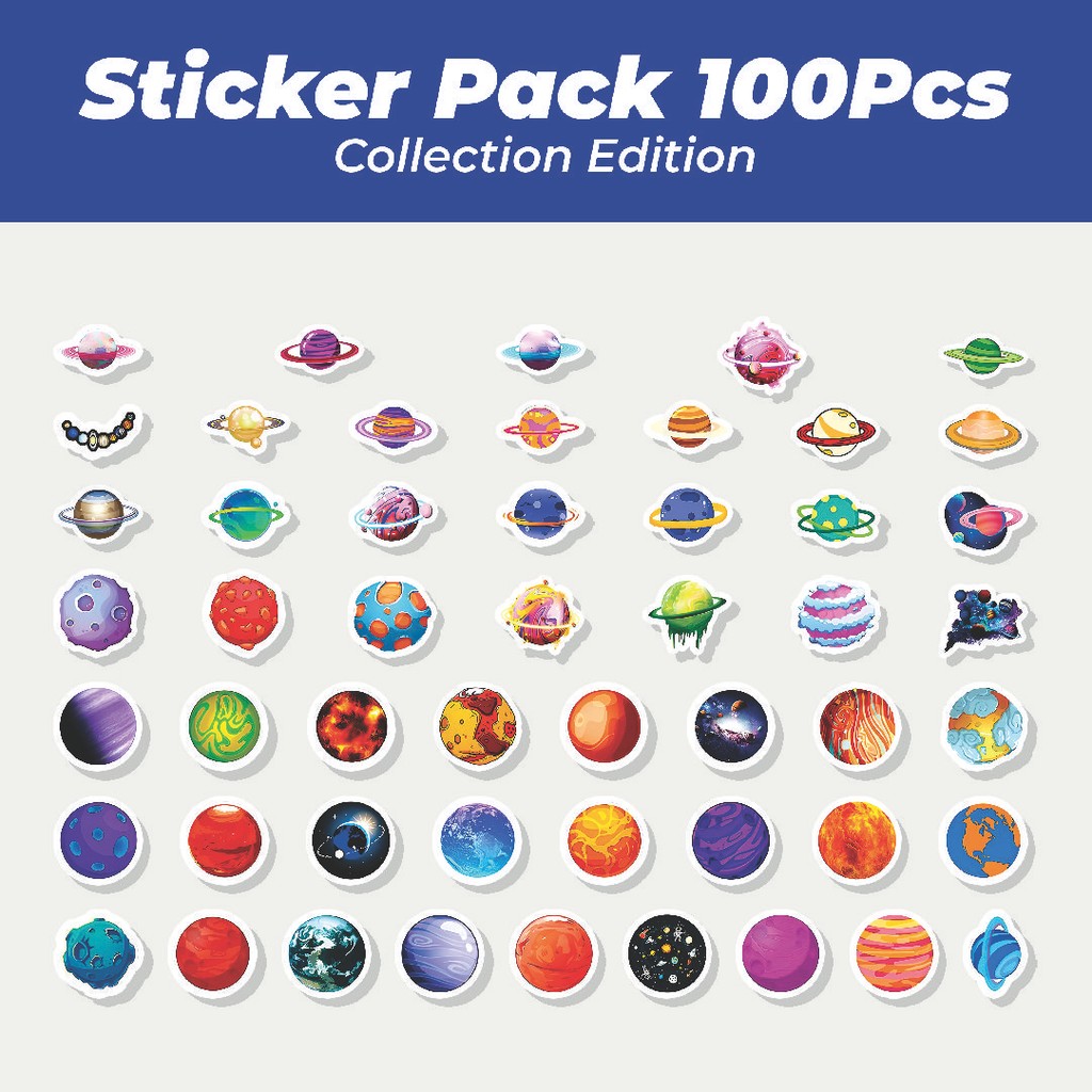 

Hot Stiker Space Universe Planet Cartoon [Kartun Planet Alam Semesta Luar Angkasa] Lucu Anti Air Stikers Berperekat Waterproof Sticker Decal Buat Motor Helm Buku Journal Koper Casing HP Laptop Botol Minum