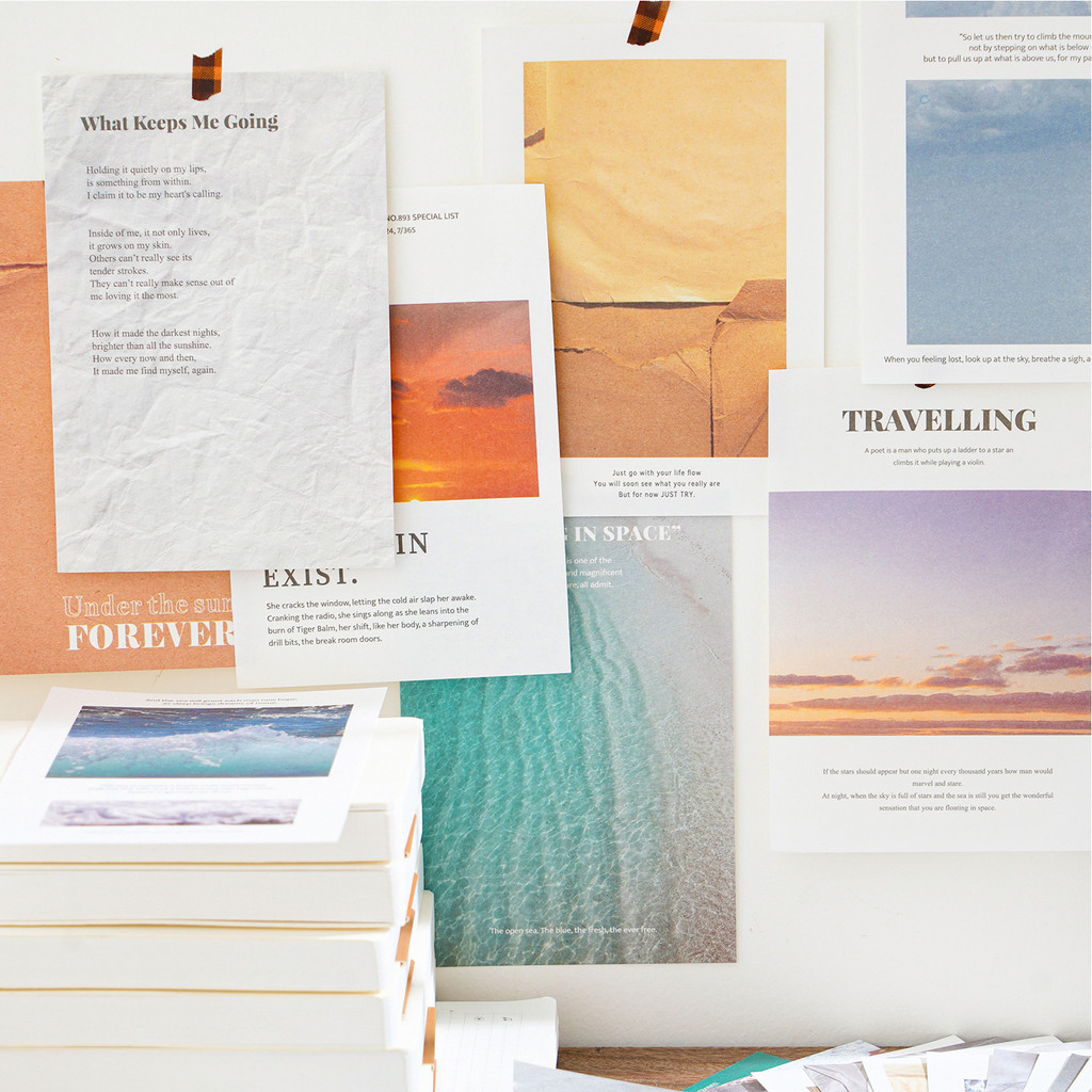 

50pcs Memo Pads Material Paper Journal Collection diary Scrapbooking Cards Junk Journal Background Decoration Paper Notepad