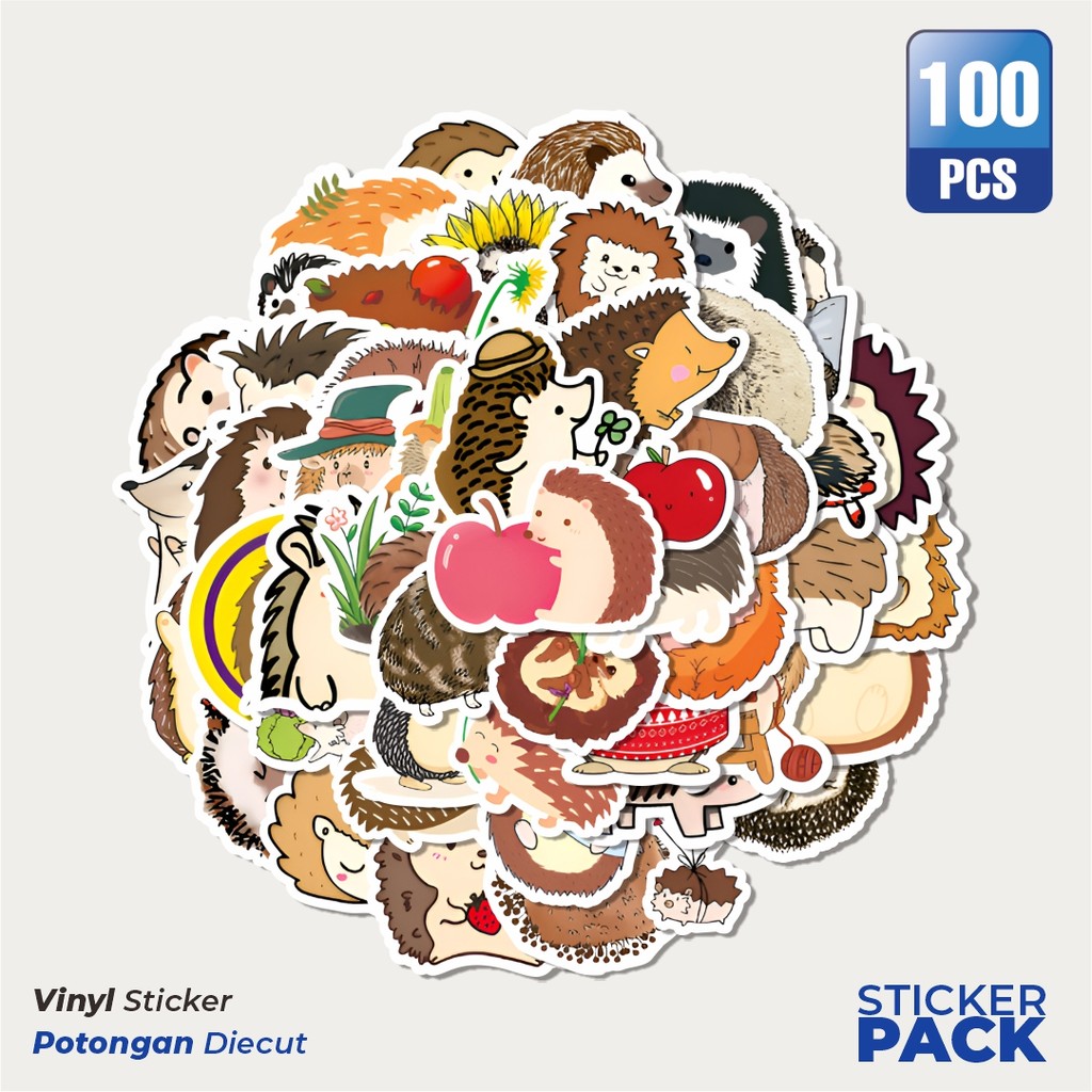 

Super Hemat! 100 PCS Stiker Hedgehog [Hewan Landak] Waterproof Aesthetic- Untuk Laptop, Motor, dan Helm - Paper Stationery Pack