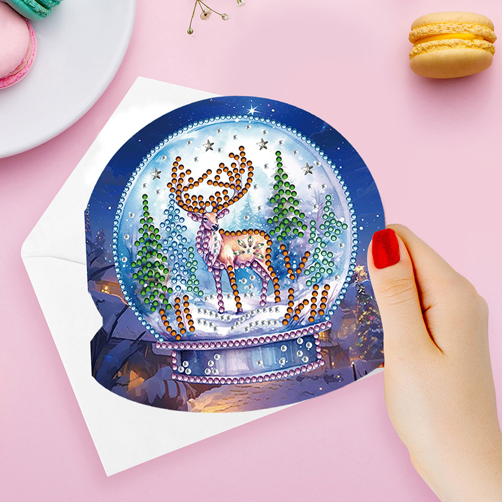 

4/6/8/12PCS DIY Rhinestone Diamond Art Mosaic Postcards Diamond Art Handmade Cards Thank You Cards and Holiday Blessings