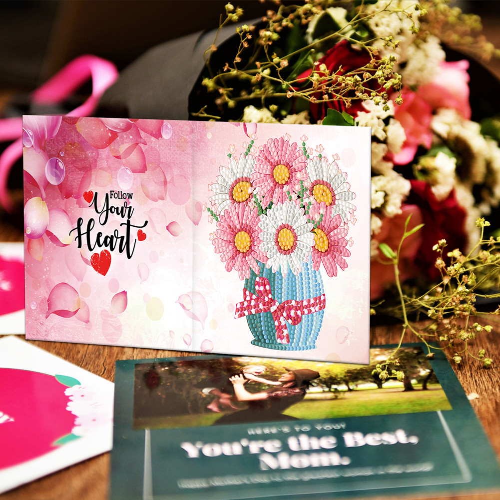 

8pcs DIY Diamond Drawing Greeting Cards Partial Special-shaped Drill Postcards Holiday Gift Party Supplies