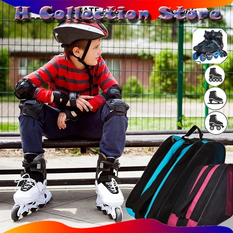 【COD】Tas Sepatu Roda Anak Bahan Kain Oxford Tas Sepatu Roda Inline Skate Tahan Aus Breathable