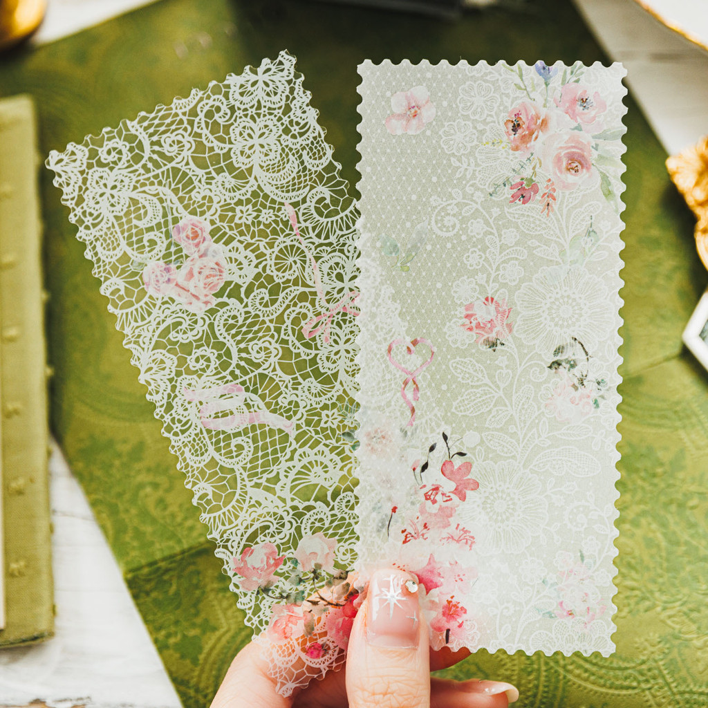 

20 pcs Vintage INS lace Material paper Planner Decorative Scrapbooking Junk Journal Background paper